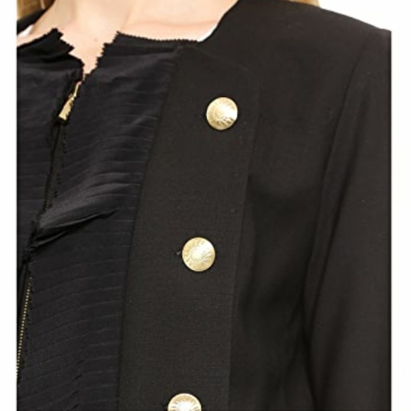 Marchesa Voyage Black Ruffle
Nautical Band-Style Cropped Blazer size 8 - Picture 4 of 11